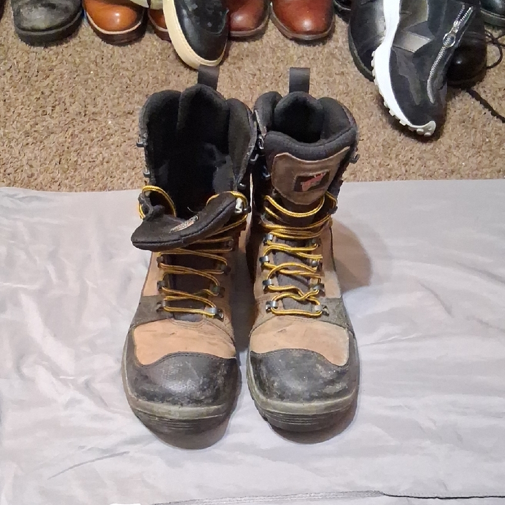 Red Wing Shoes Black and Brown Work Boots